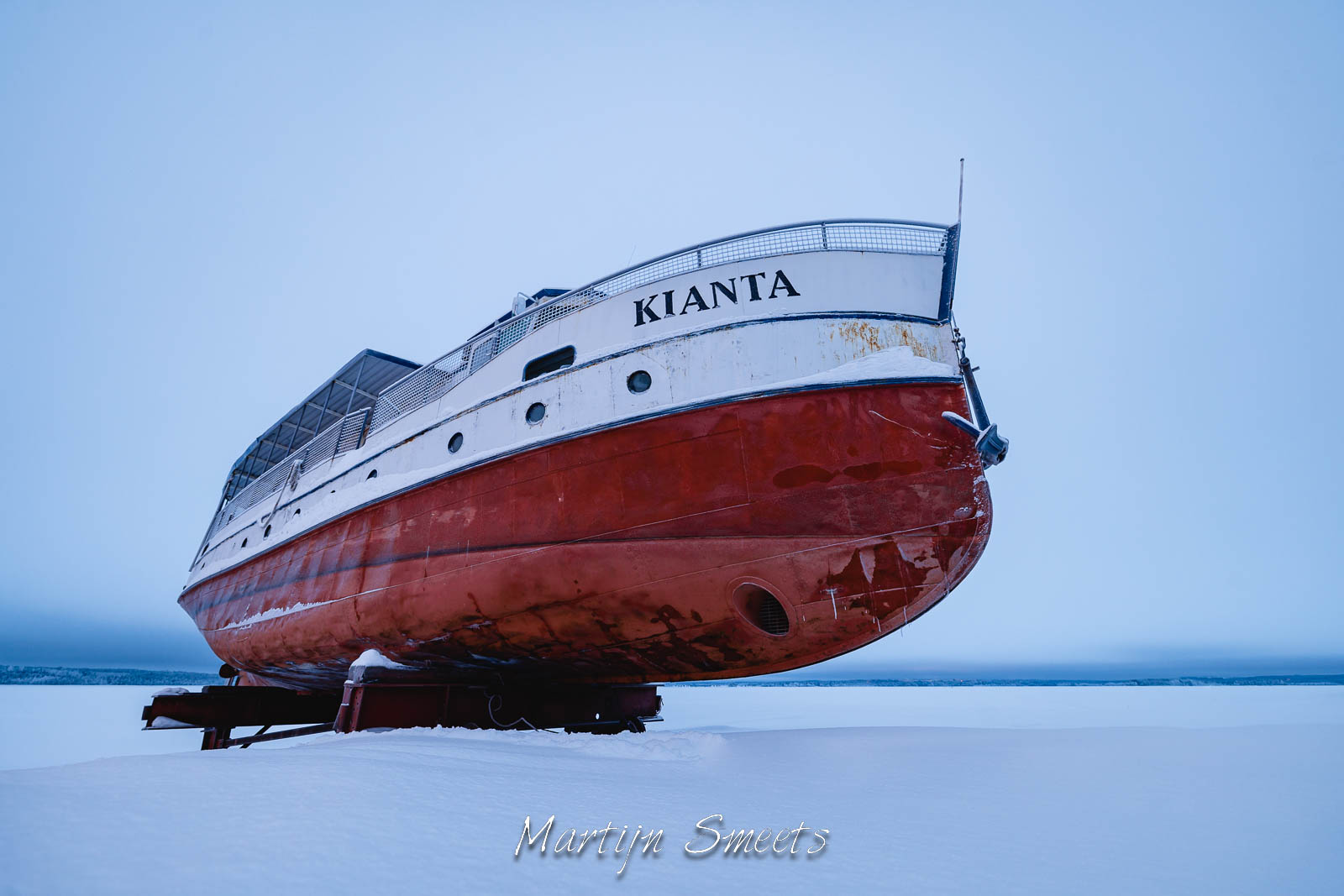 Kianta vessel on shore for the winter, Finland.